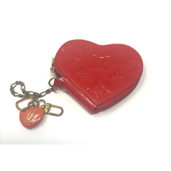 Louis Vuitton Vernis Coeur Heart Coin Purse Orange Sunset Monogram Vernis Patent - Picture 3 of 9